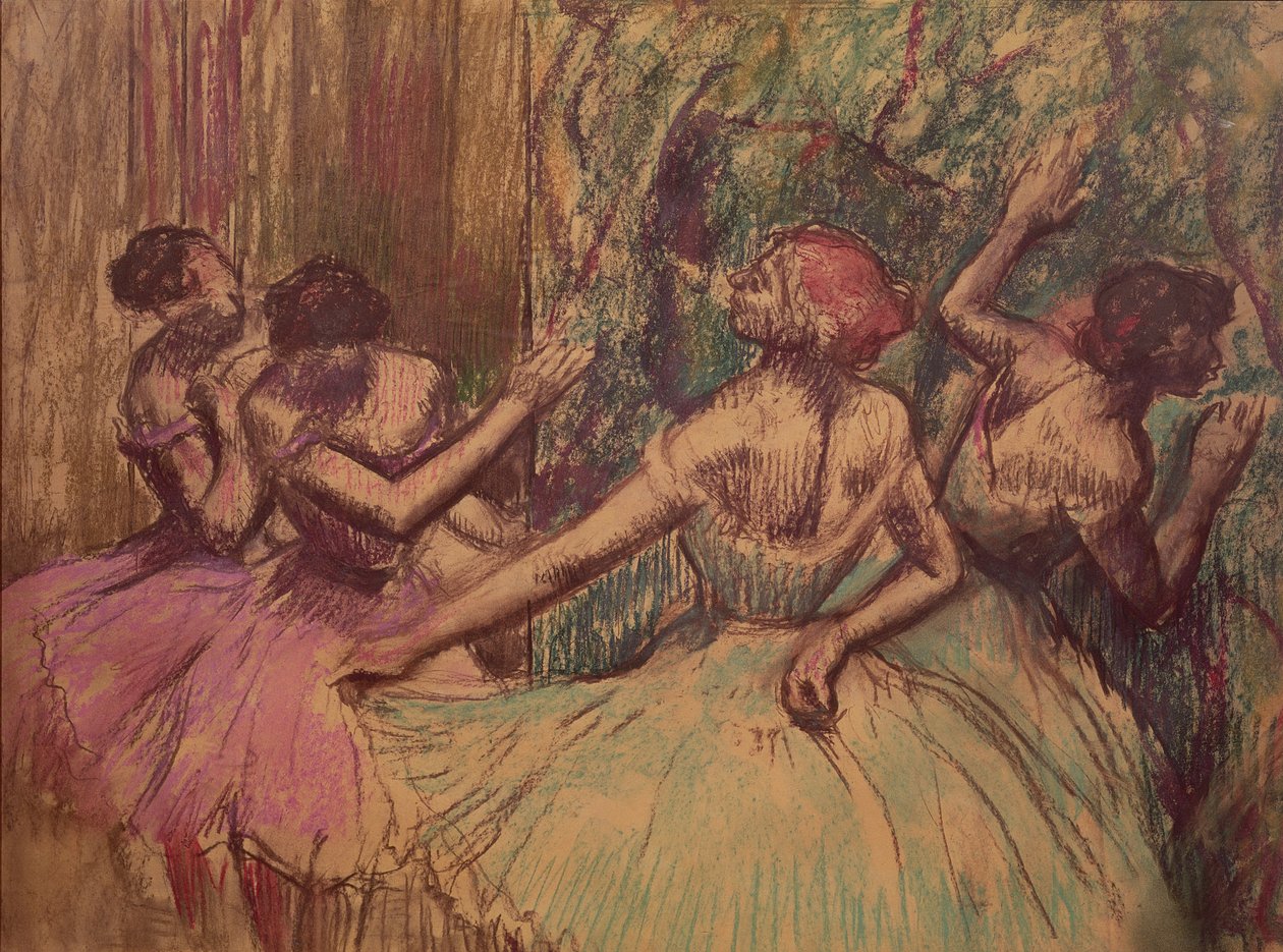 Dancers in the Wings, ca. 1897-1901 (kull og pastell på papir) av Edgar Degas
