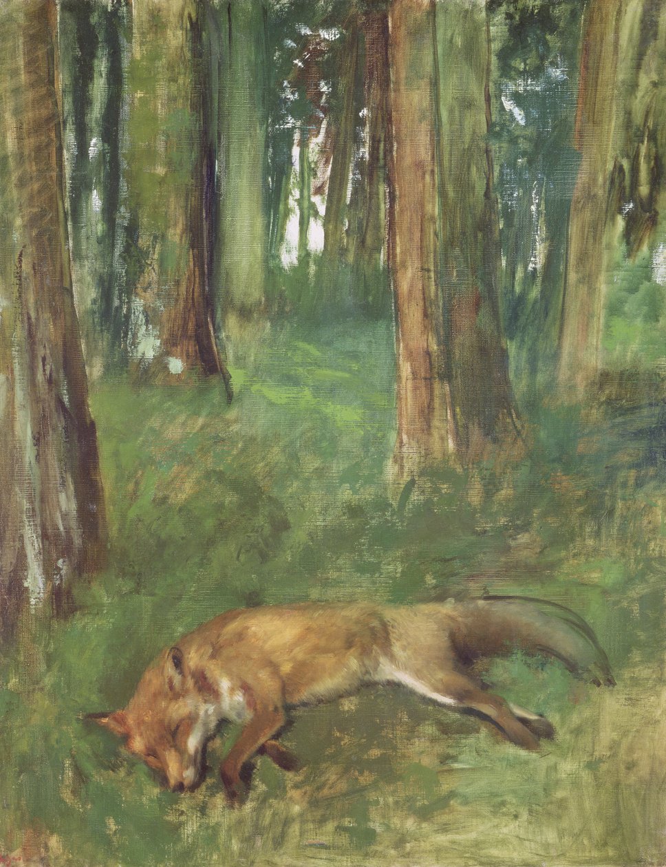 Død rev som ligger i underskogen, 1865 av Edgar Degas