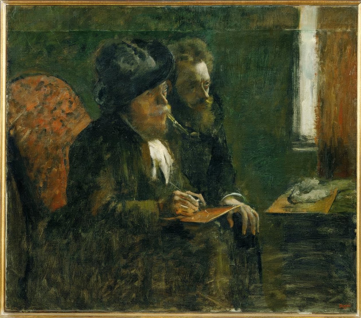 Dobbeltportrett av Marcellin Desboutin og Ludovic Lepic av Edgar Degas