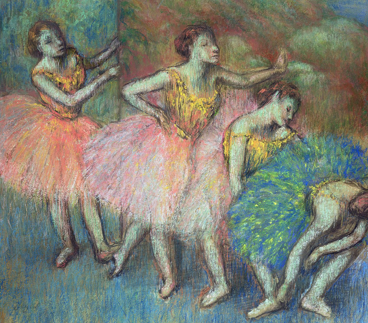 Fire dansere, 1903 (pastell) av Edgar Degas