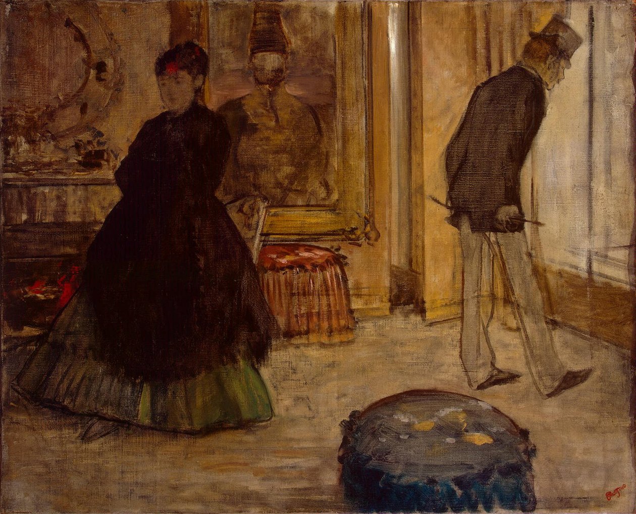 Interiør med to figurer, 1869 av Edgar Degas