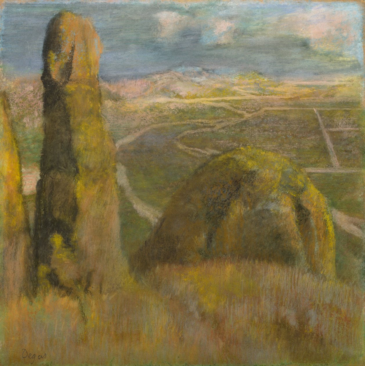 Landskap, ca. 1892 (pastell på papp) av Edgar Degas