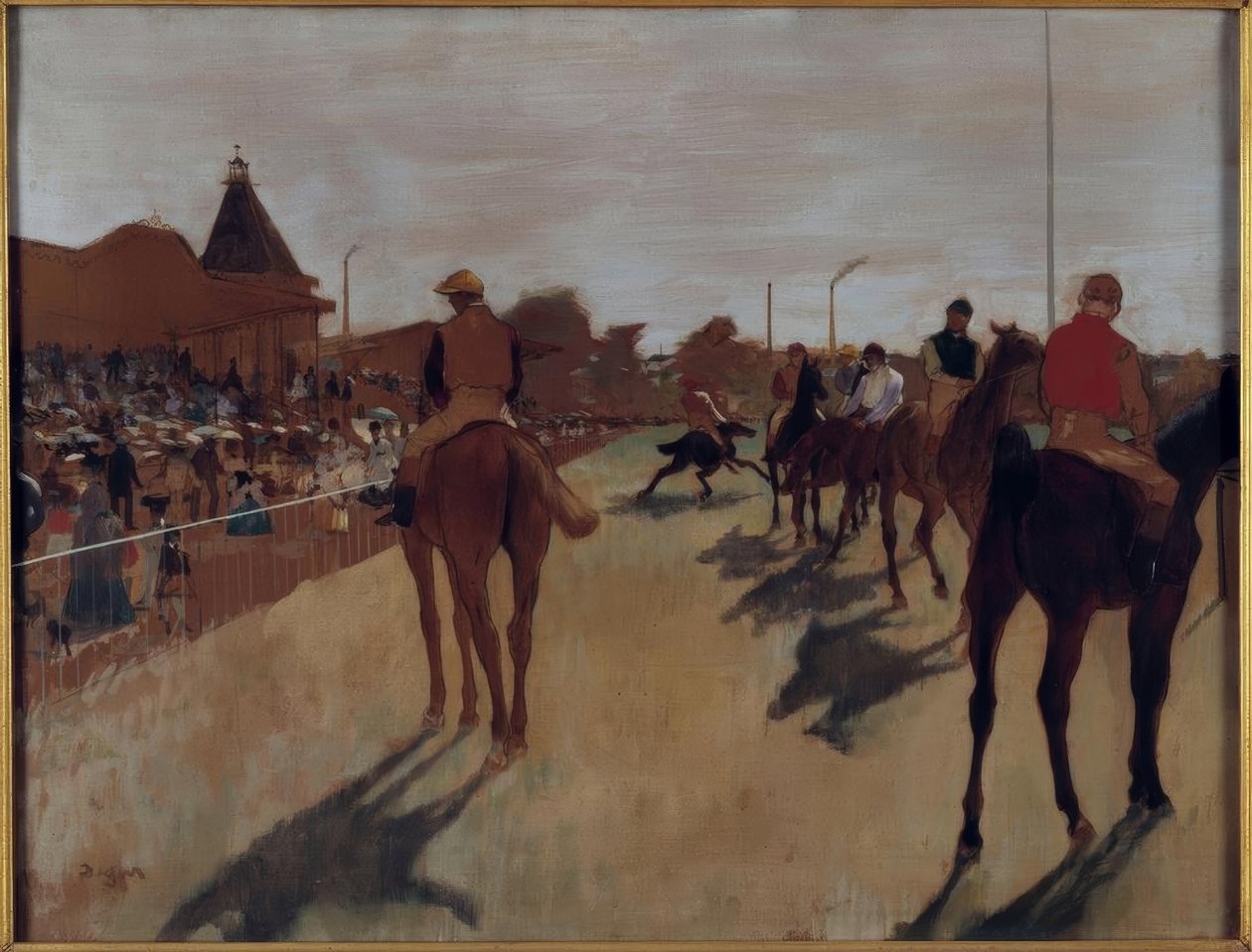 Paraden, også kjent som Racehorses foran tribunen av Edgar Degas