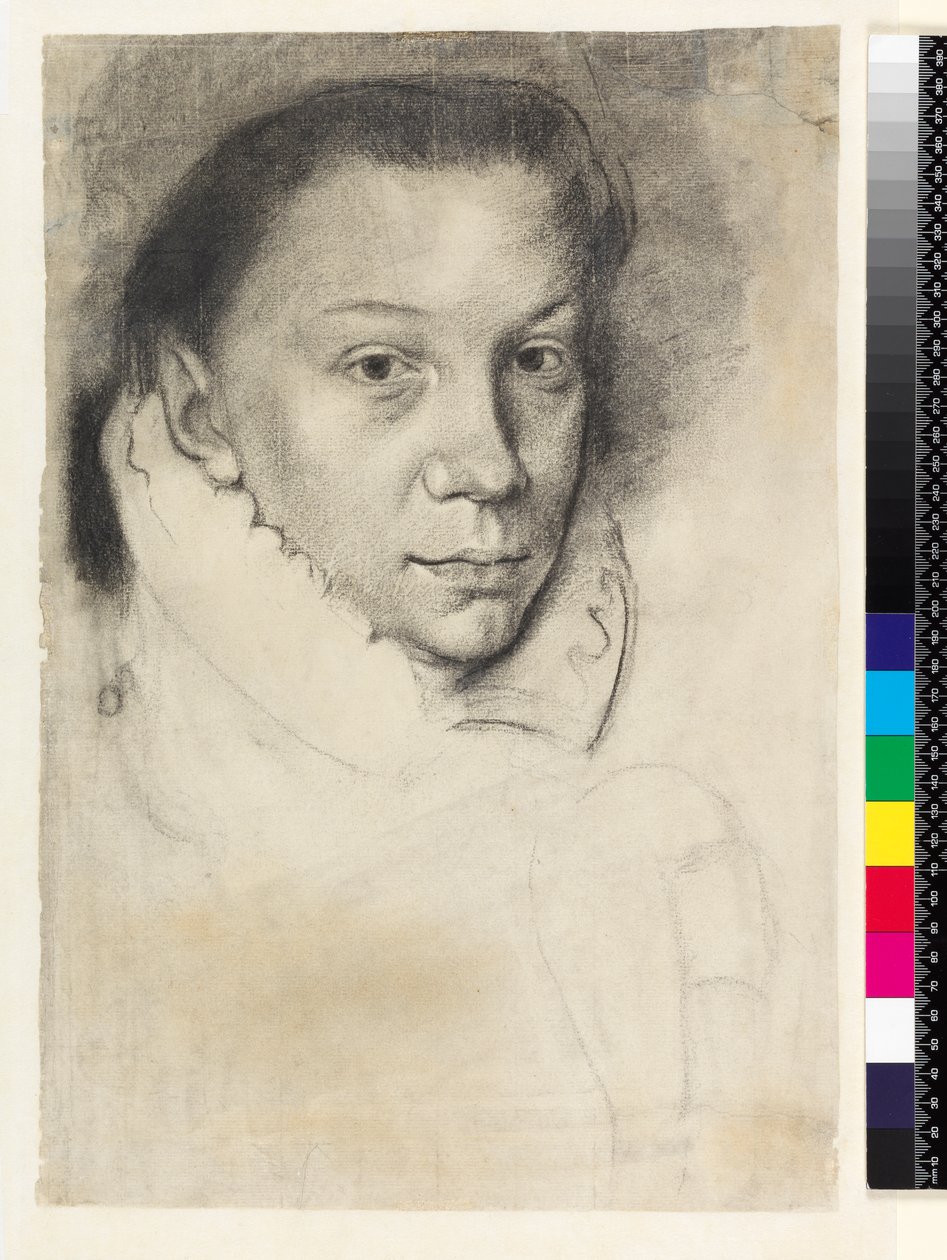PD.22-1978 Elizabeth de Valois (etter Anthonis Mor eller Moro), ca. 1880 (kull på papir) av Edgar Degas