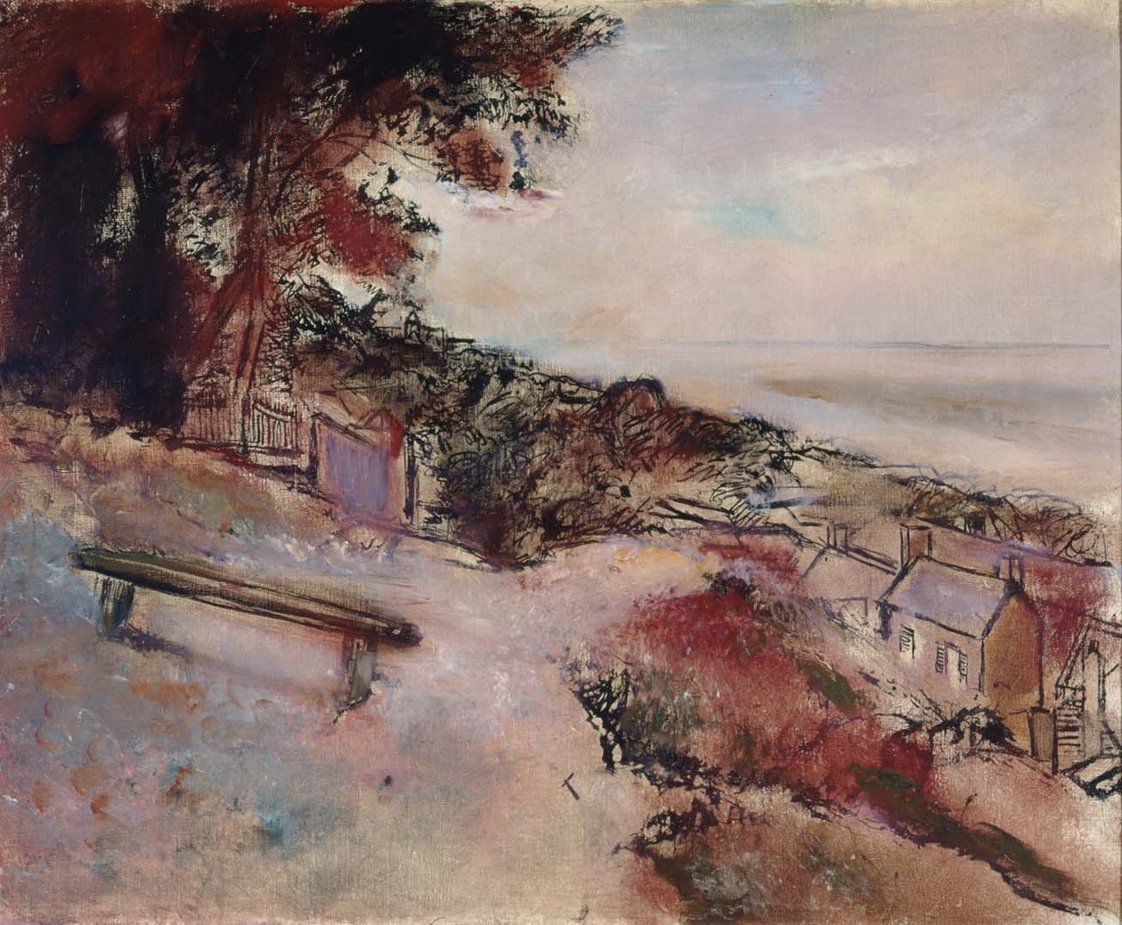 Landskap på bredden av marnen av Edgar Degas