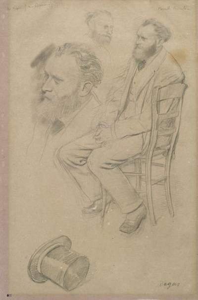 Portrett av Edouard Manet sittende på en chaisen av Edgar Degas