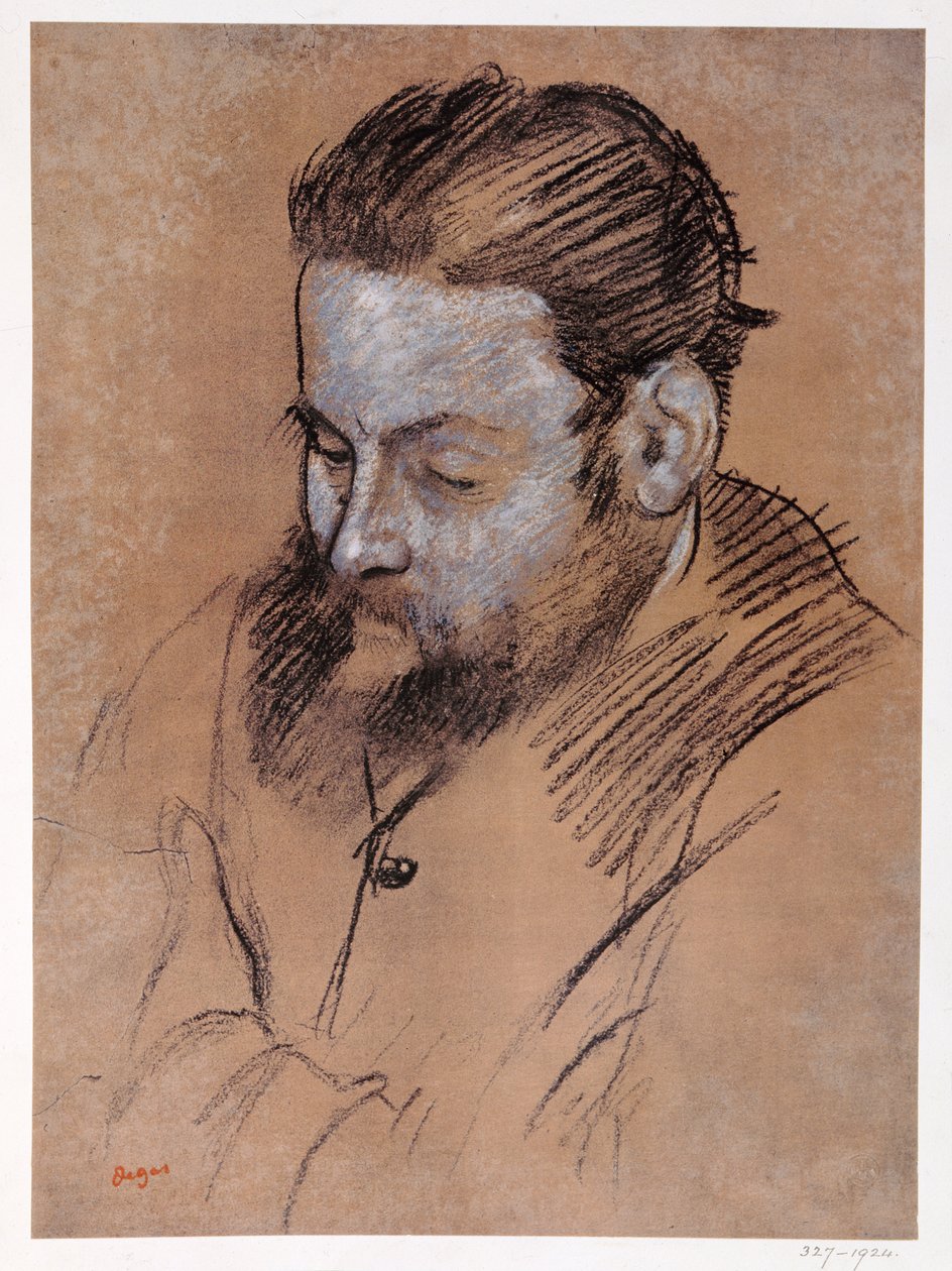 Portrett av Diego Martelli, 1879 (kritt på papir) av Edgar Degas