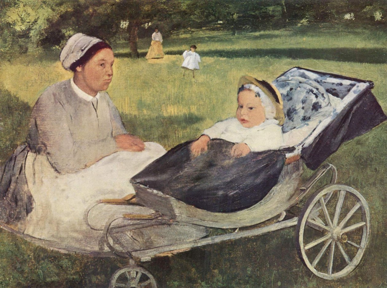Porträt des Henri Valpinçon als Kind with Housekeeper av Edgar Degas
