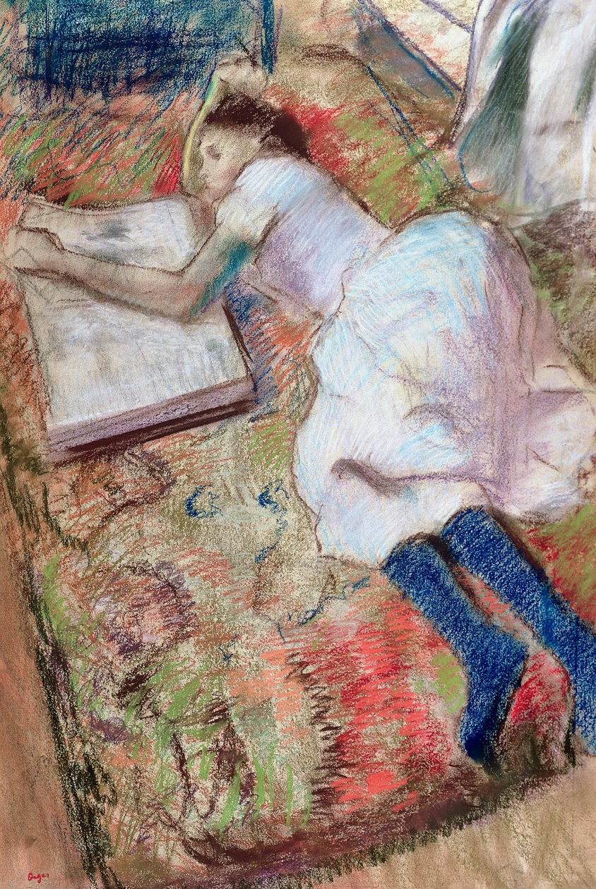 Reader Lying Down, ca. 1889 (pastell på papir) av Edgar Degas