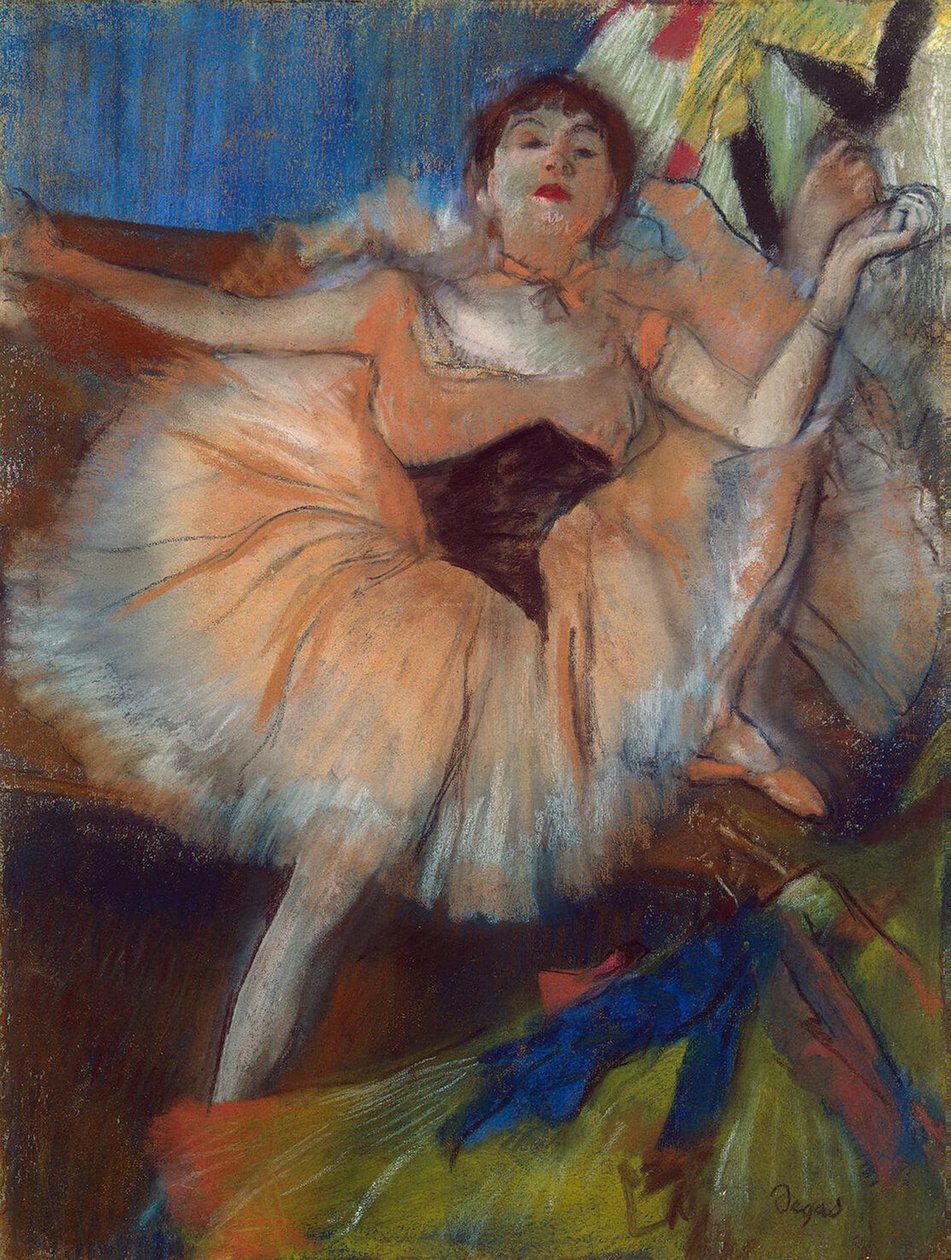 Sittende danser, 1879-80 (pastell på papp) av Edgar Degas