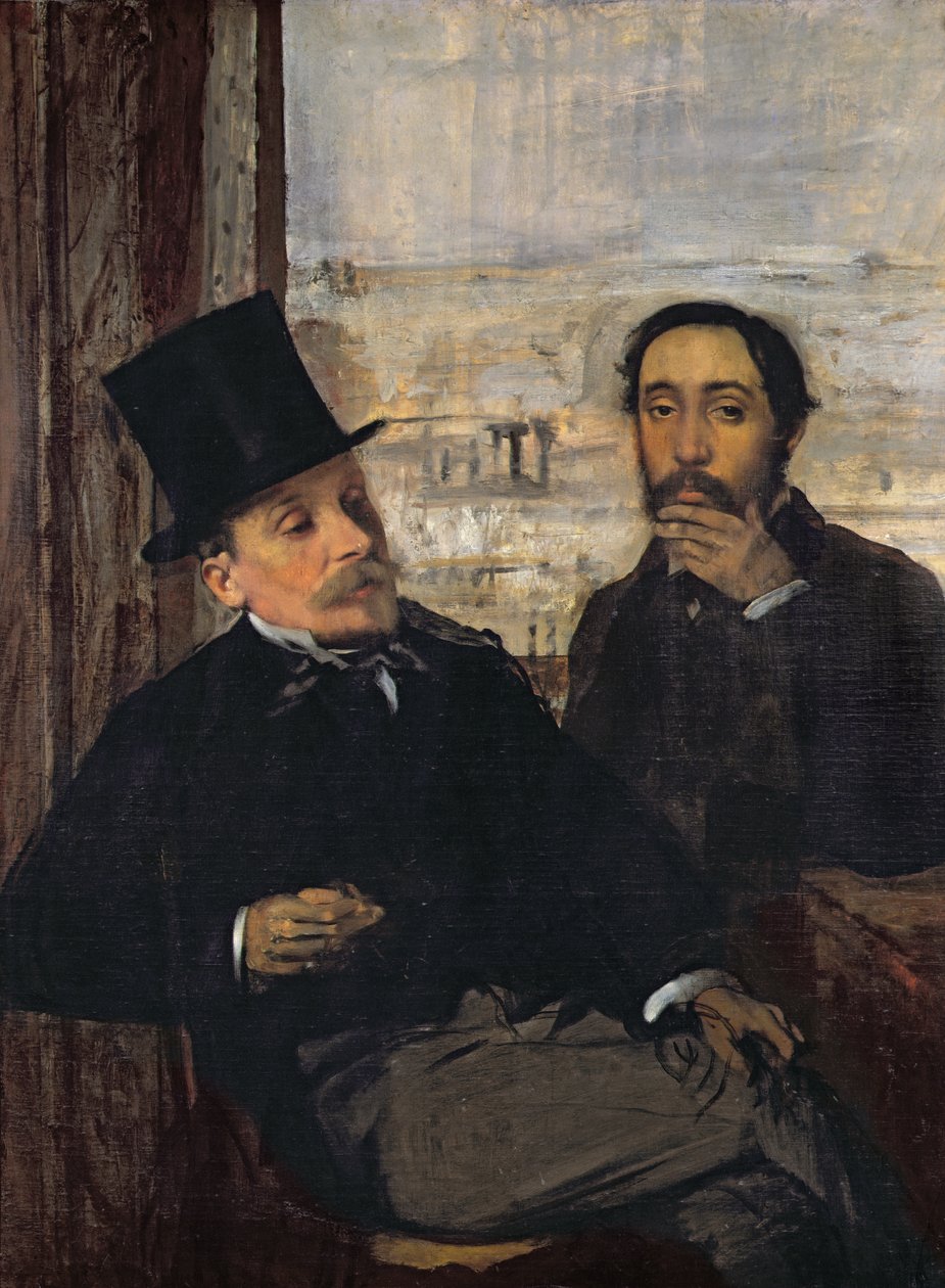 Selvportrett med Evariste de Valernes (1816-96) ca. 1865 av Edgar Degas