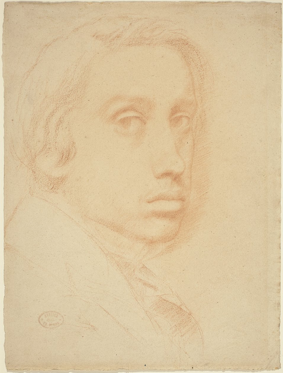 Selvportrett, ca. 1855 (rødt kritt på lagt papir) av Edgar Degas