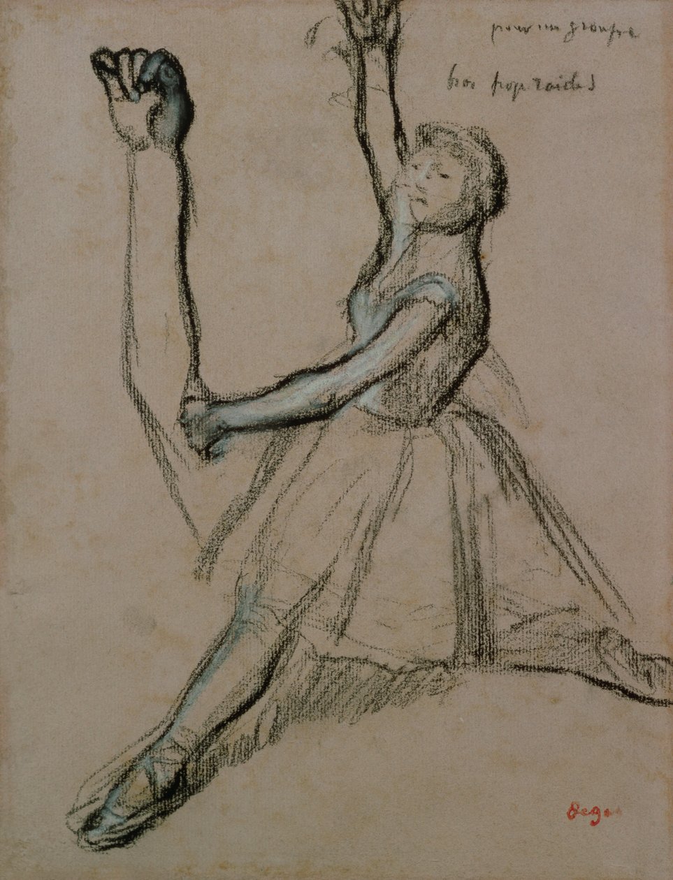 Studie av en danser (kritt på papir) av Edgar Degas