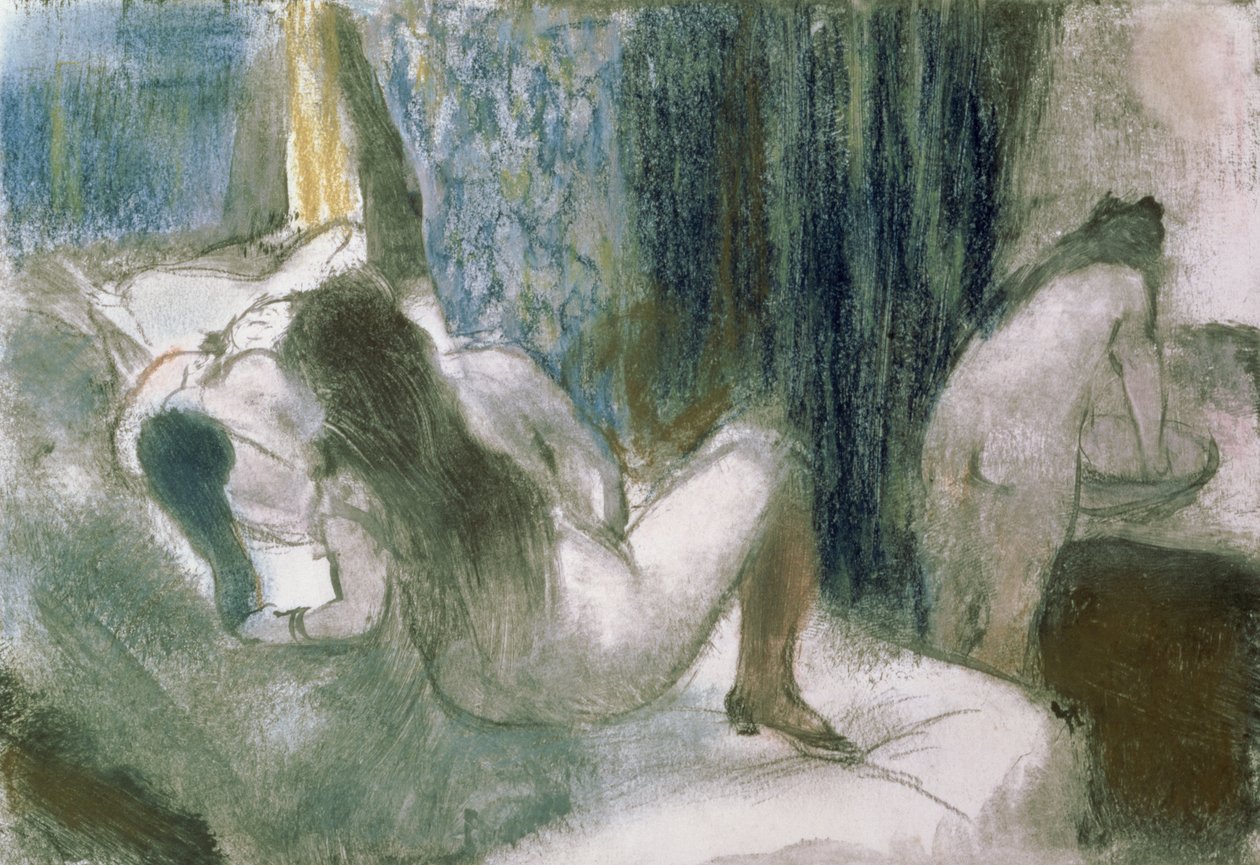 Bordellet, ca. 1879 (pastell og monotypi på papir) av Edgar Degas