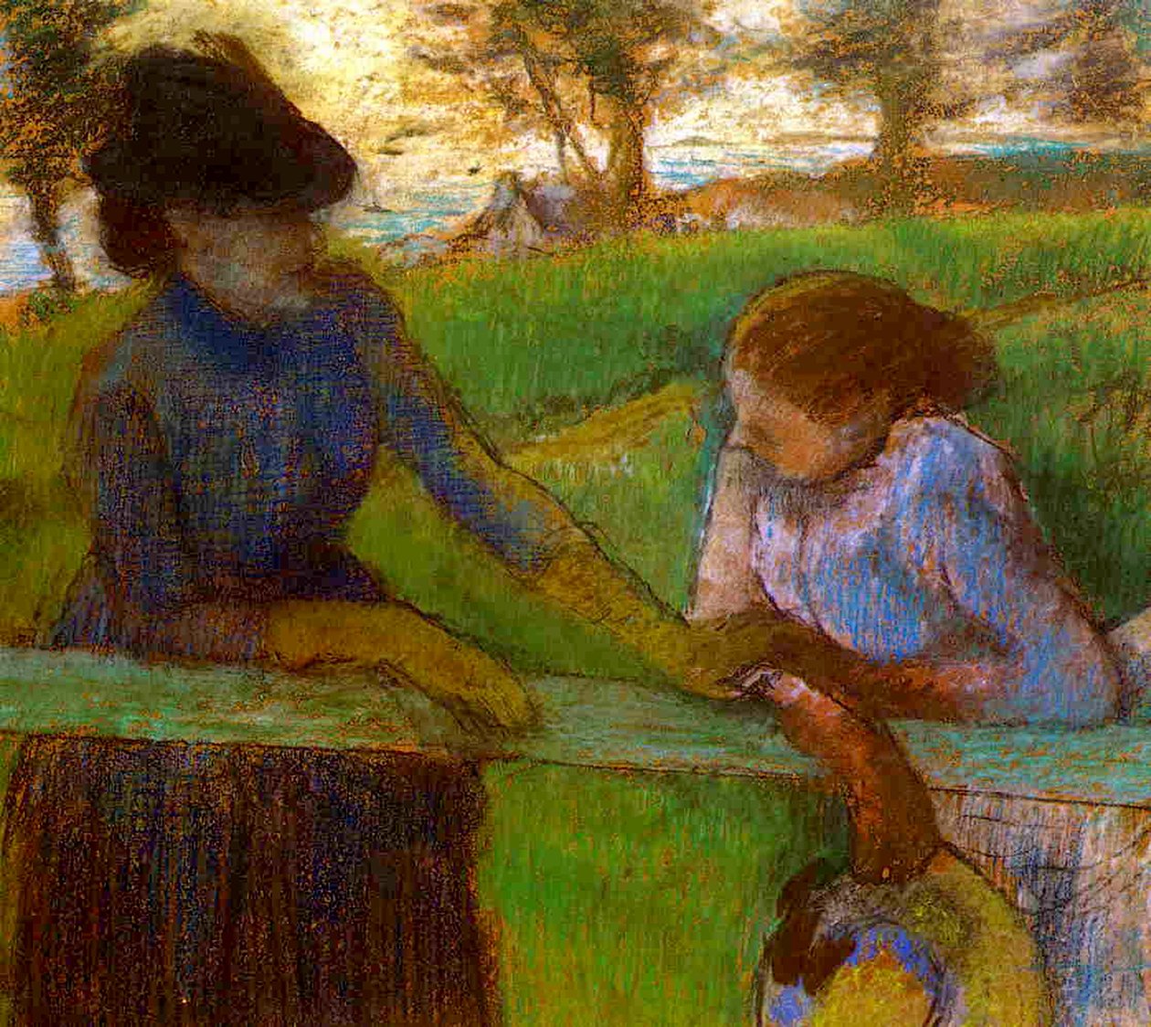 The Conversation, ca. 1889 (pastell på papir) av Edgar Degas