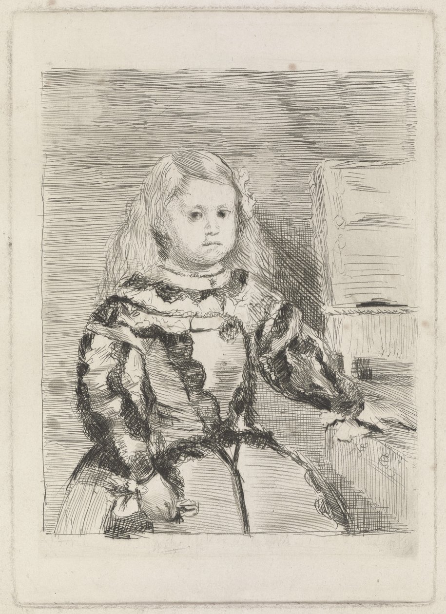 The Infanta Margarita, 1860-1 (etsing og tørrnipp) av Edgar Degas