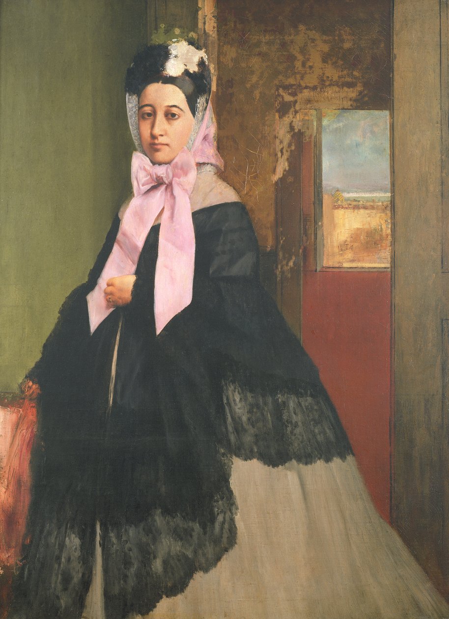 Therese de Gas (1842-95), søster til kunstneren, senere Madame Edmond Morbilli, ca. 1863 av Edgar Degas