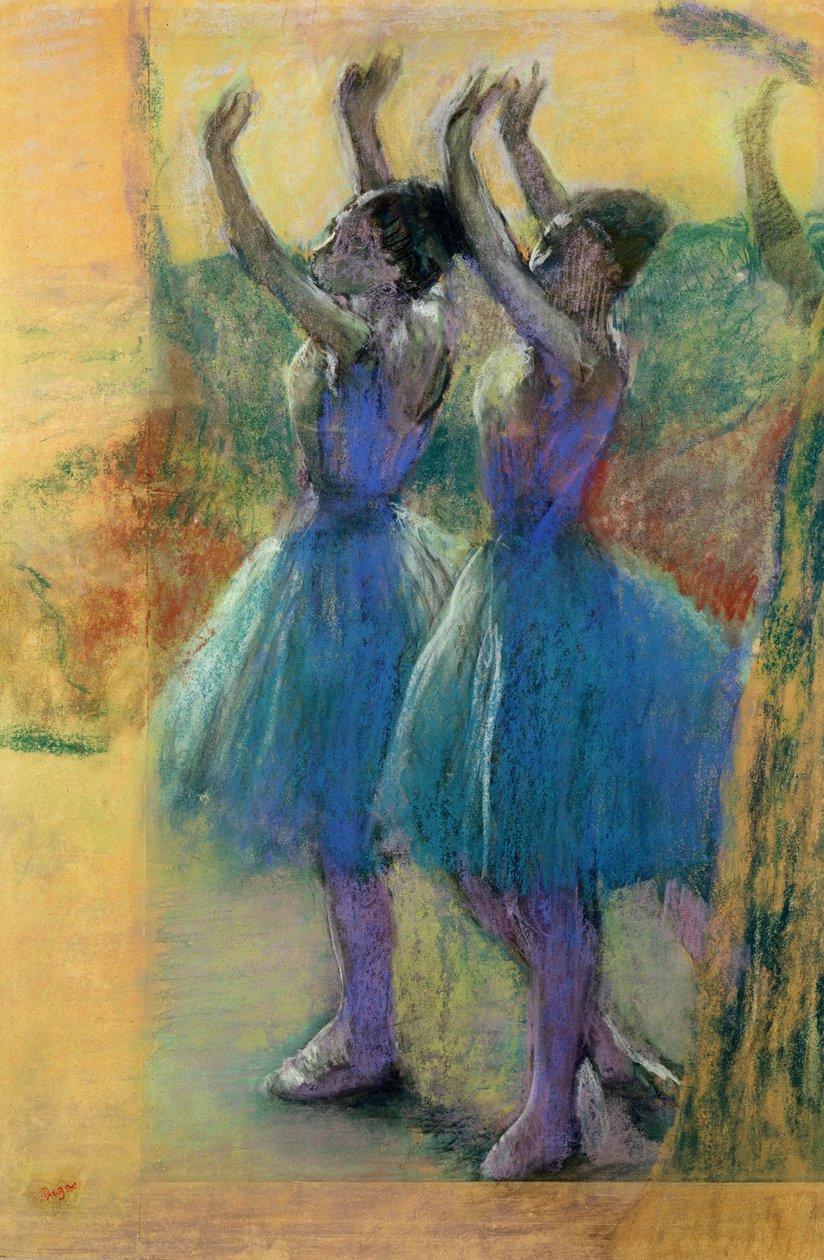 To blå dansere (pastell på papir) av Edgar Degas