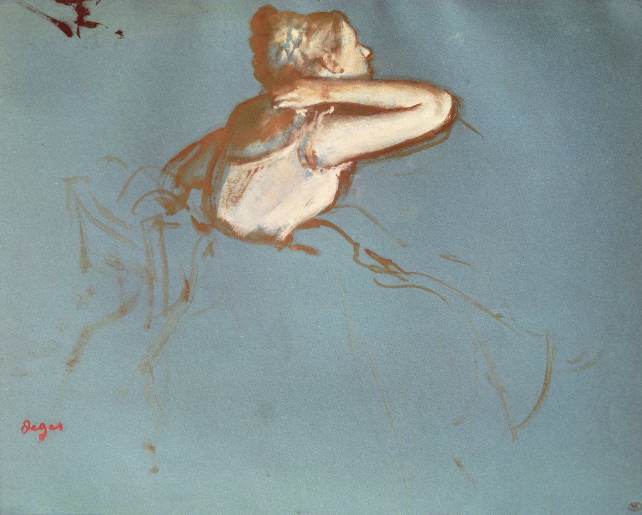 Visning av en dansers profil, ca. 1899 (gouache og akvarell på papir) av Edgar Degas
