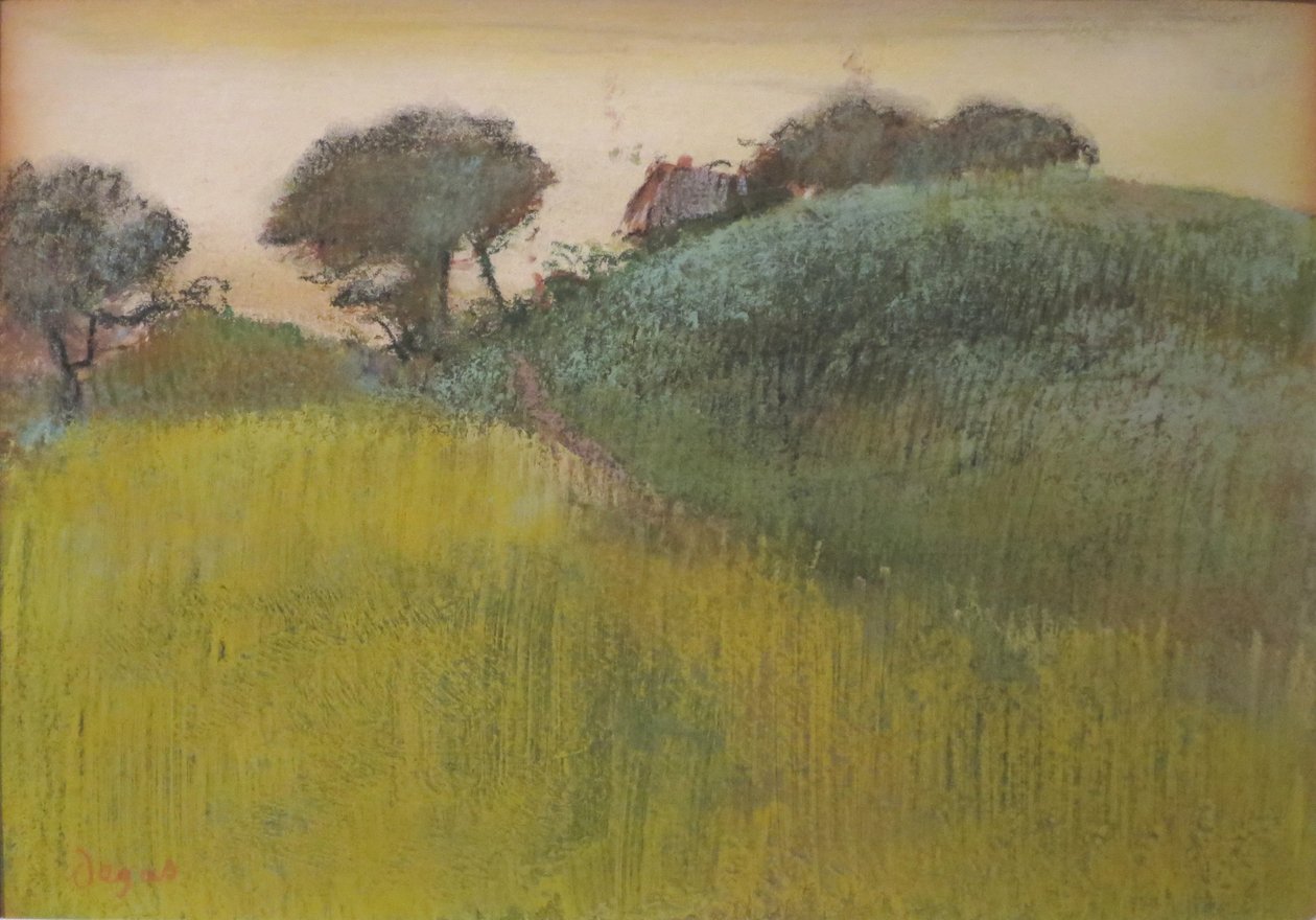 Wheat Field og Green Hill av Edgar Degas