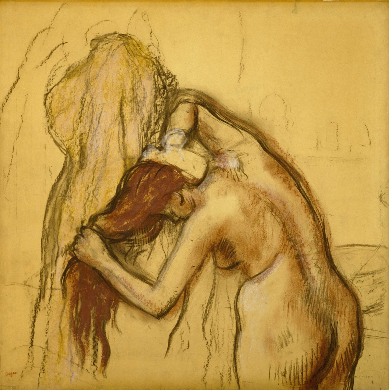 Kvinne som tørker seg selv av Edgar Degas