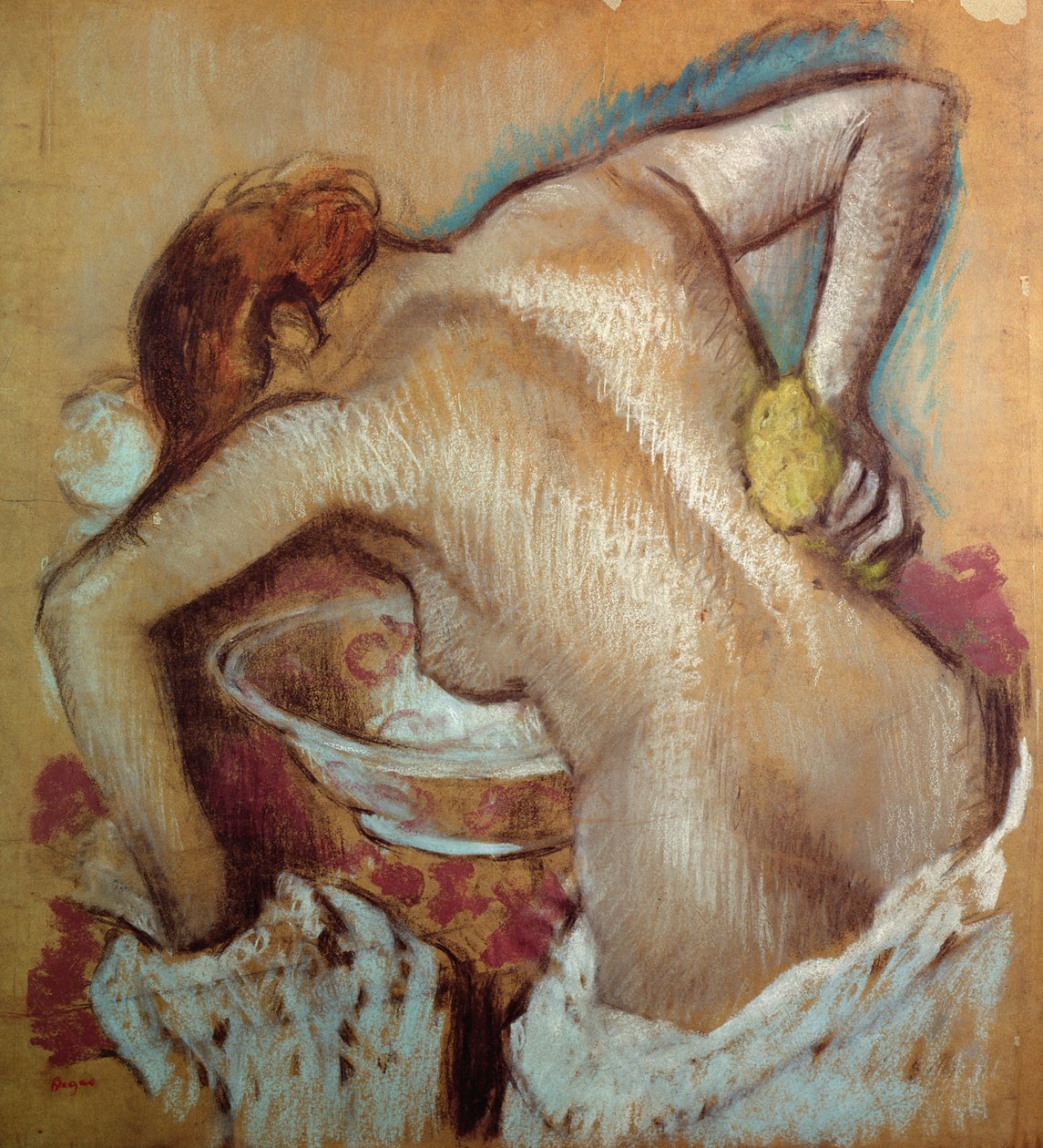 Kvinne på toalettet hennes, ca. 1894 (pastell) av Edgar Degas