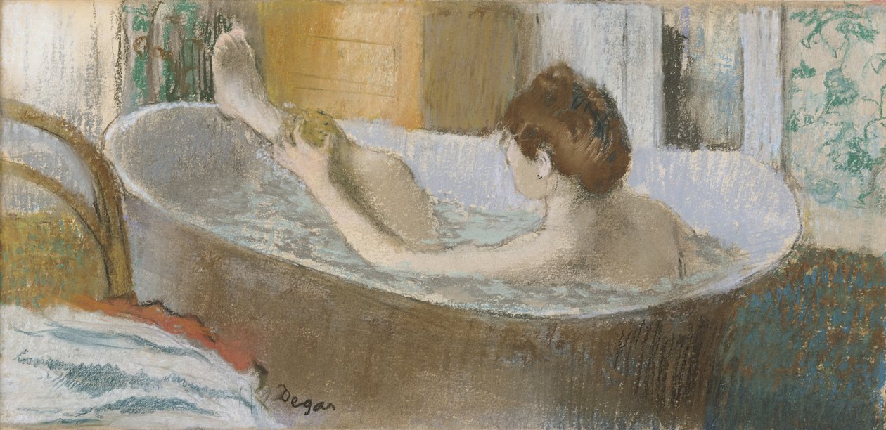Woman in her Bath, Sponging her Leg, ca. 1883 (pastell på papir) av Edgar Degas