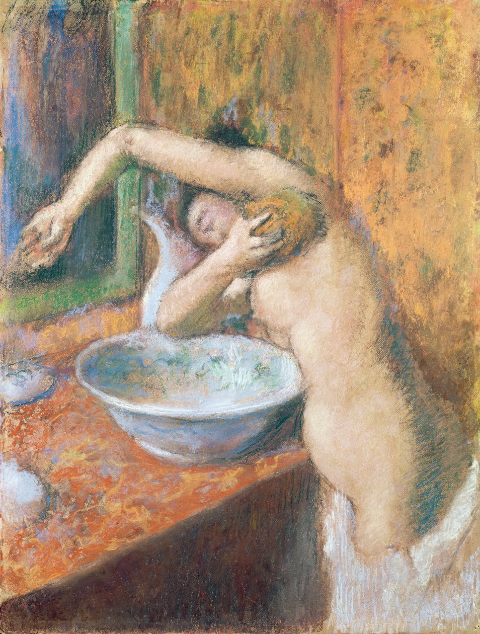 Kvinne som vasker seg (pastell) av Edgar Degas
