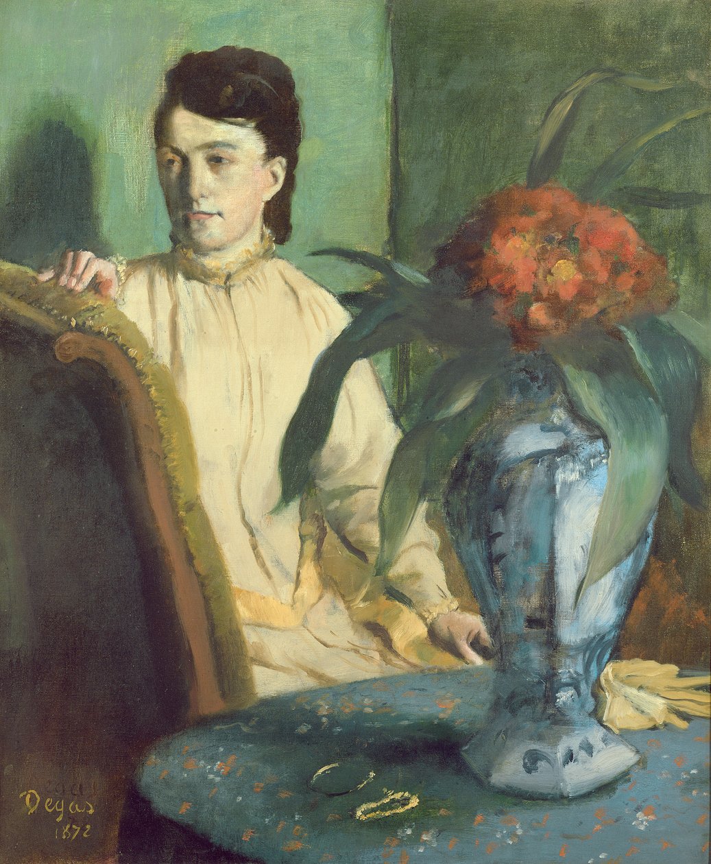 Kvinne med den orientalske vasen, 1872 av Edgar Degas