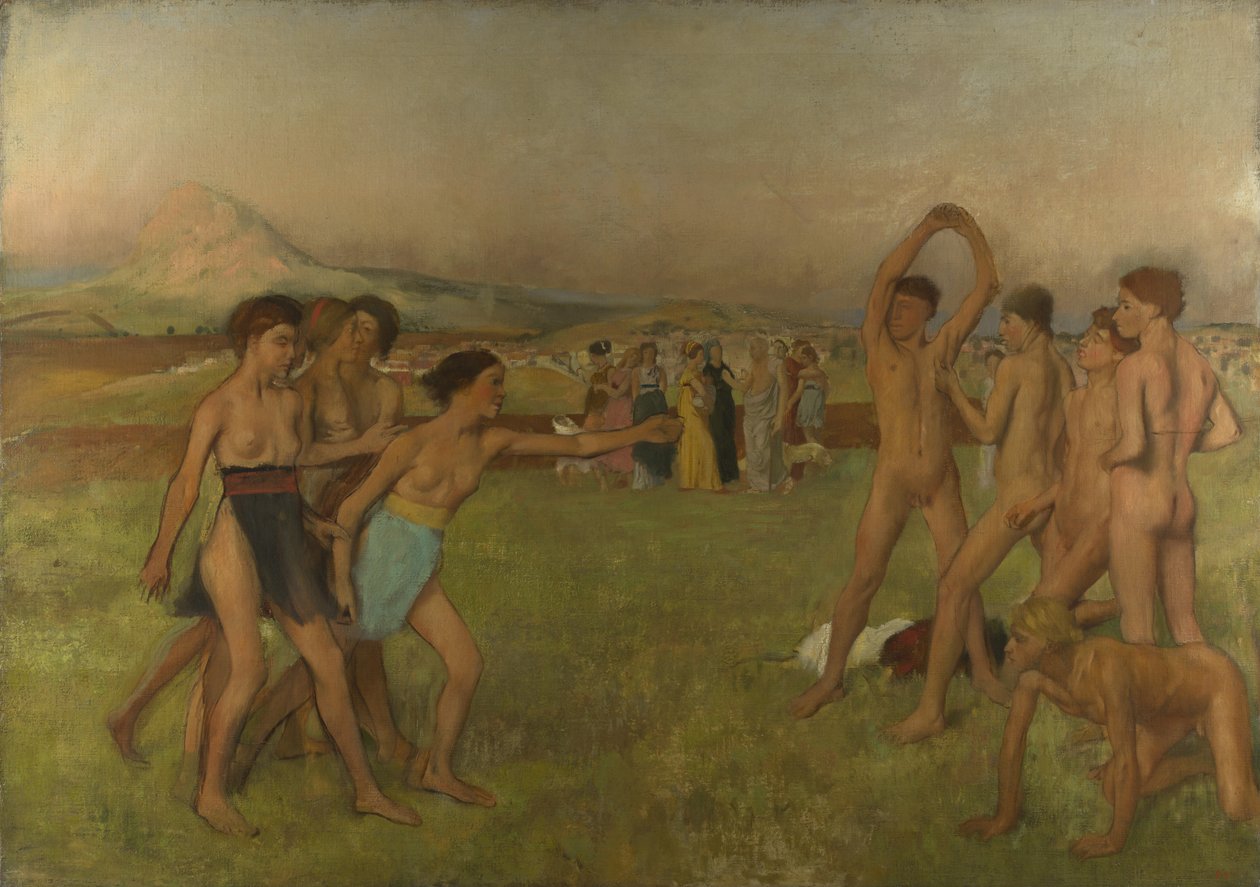 Unge spartanere av Edgar Degas