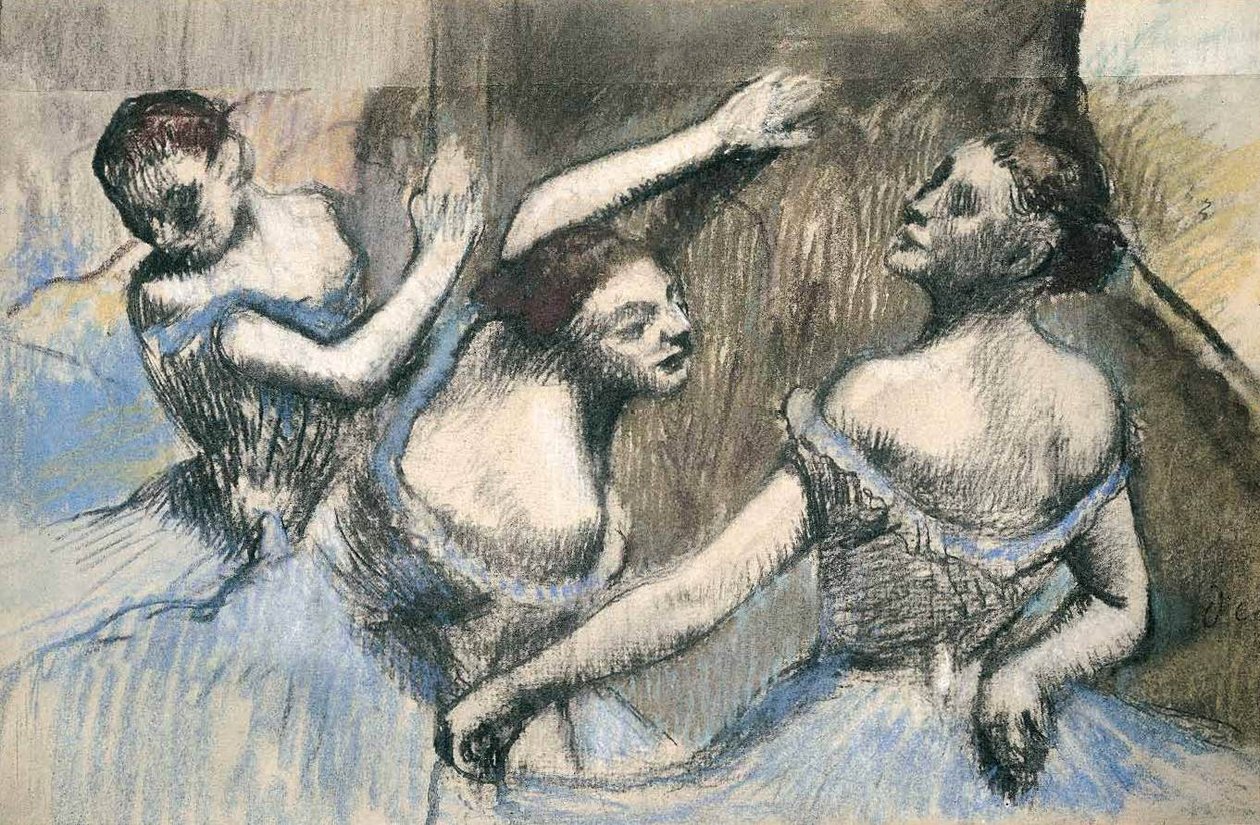 tre dansere av Edgar Degas