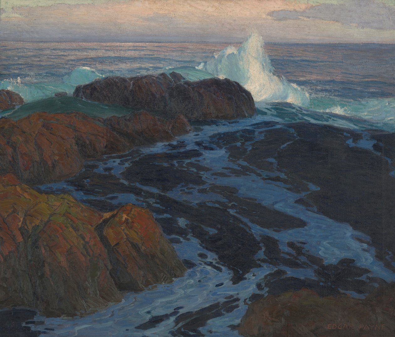 The Restless Sea, ca. 1917 (olje på lerret) av Edgar Alwin Payne