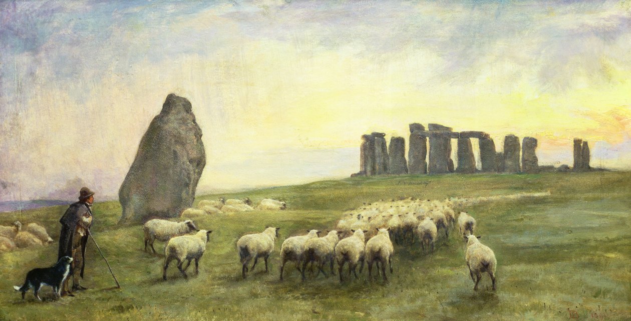 Returning Home, Stonehenge, Wiltshire, 1891 av Edgar Barclay