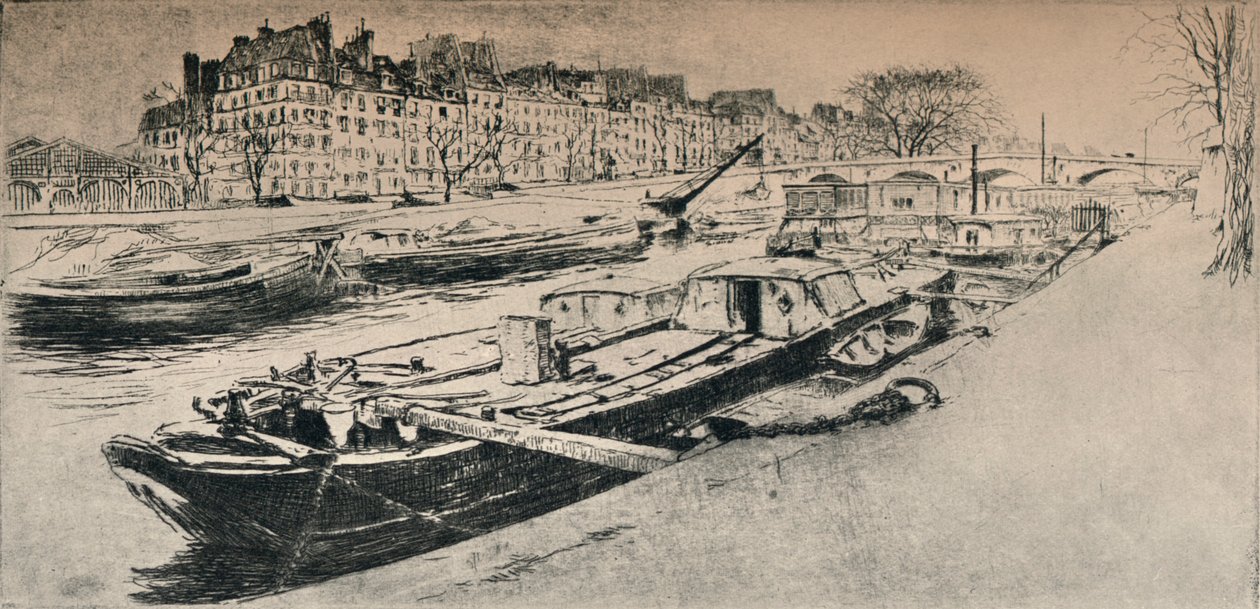 Quai des Celestins, 1915 av Edgar Chahine