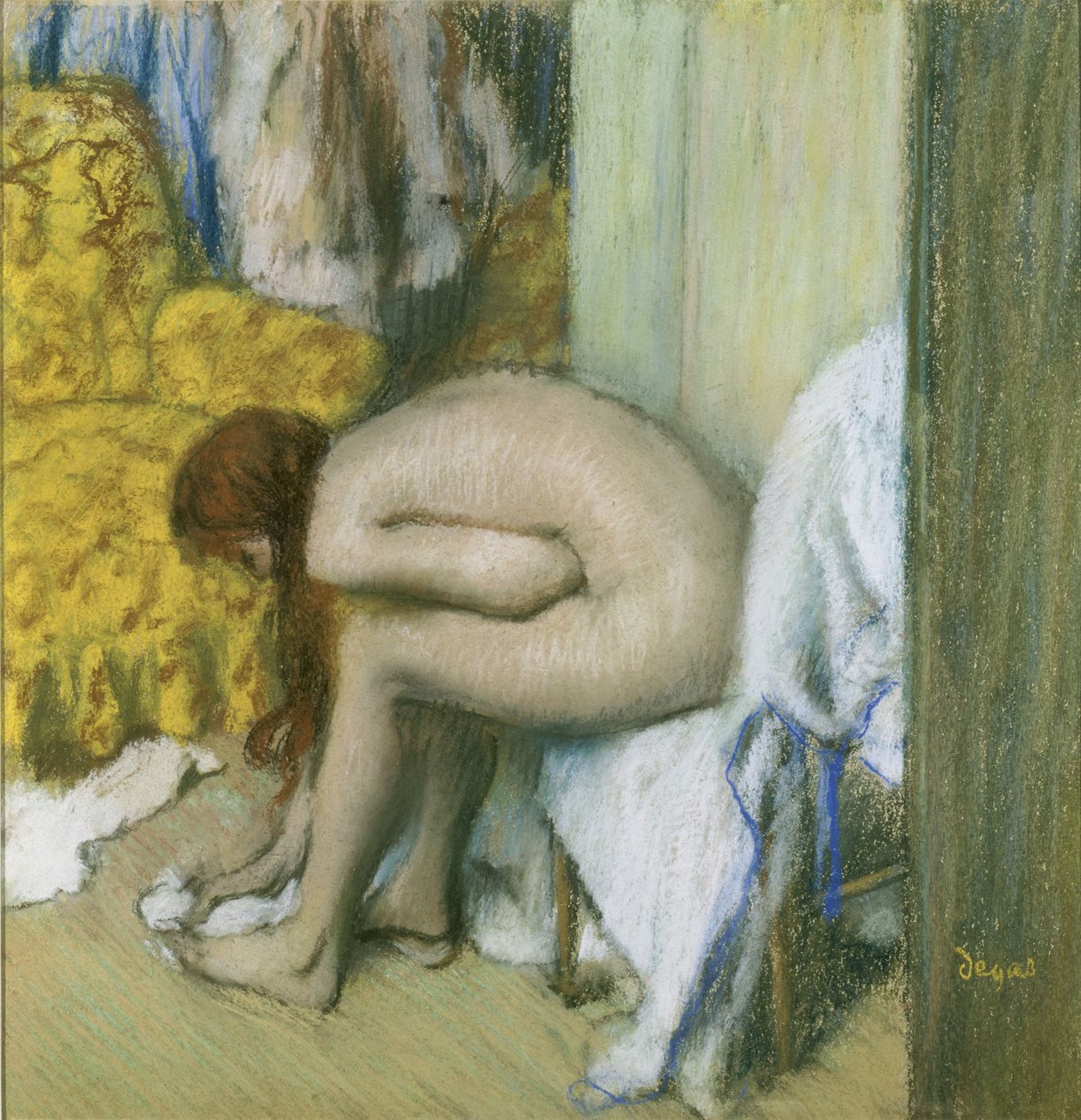 Etter badet av Edgar Degas