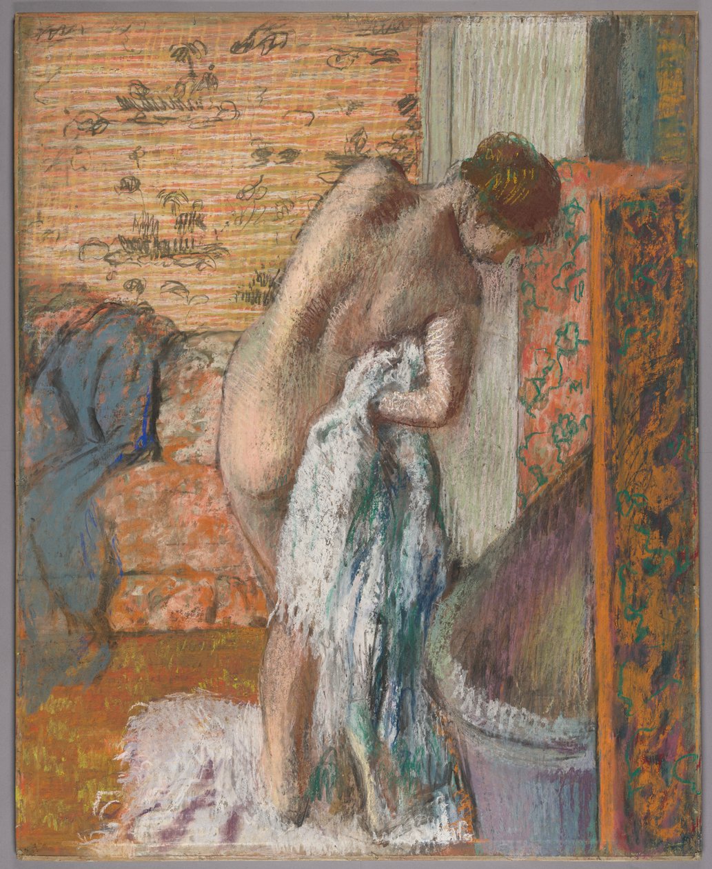 Etter badet (kvinne som tørker seg) av Edgar Degas