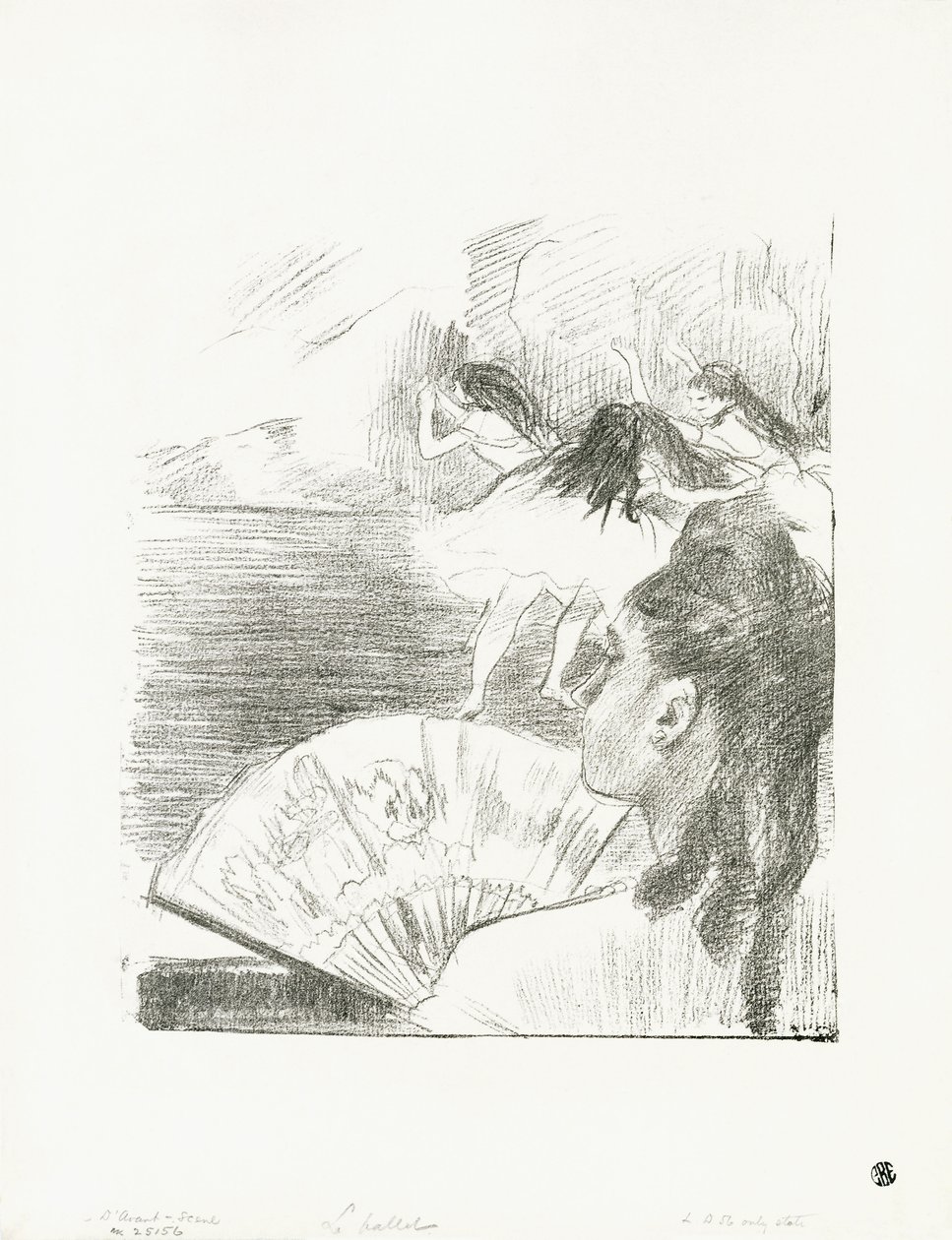 At the Theatre - Woman with a Fan, c.1878-80 av Edgar Degas