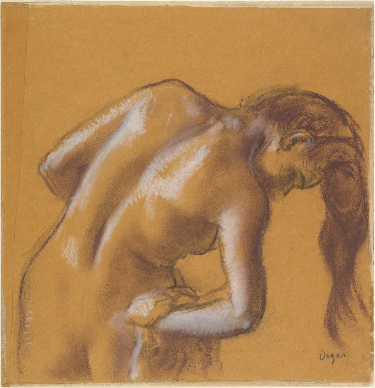 En badende som tørker seg av Edgar Degas