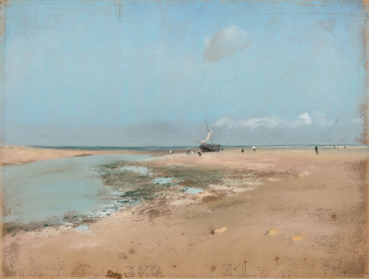 Strand ved lavvann (elvemunningen) av Edgar Degas