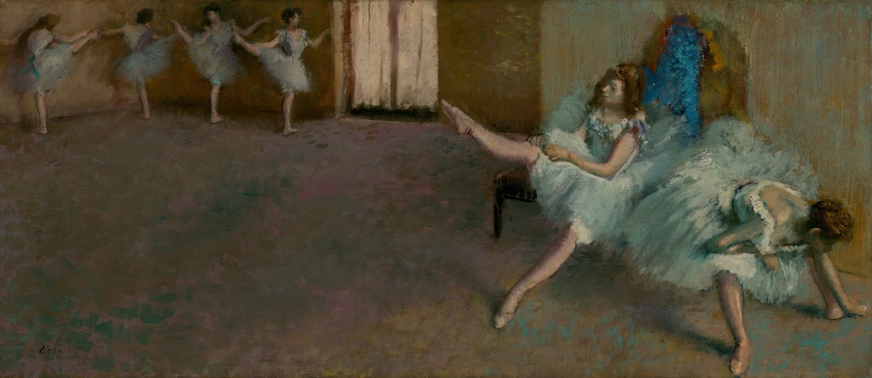 Før balletten, 18901892. av Edgar Degas