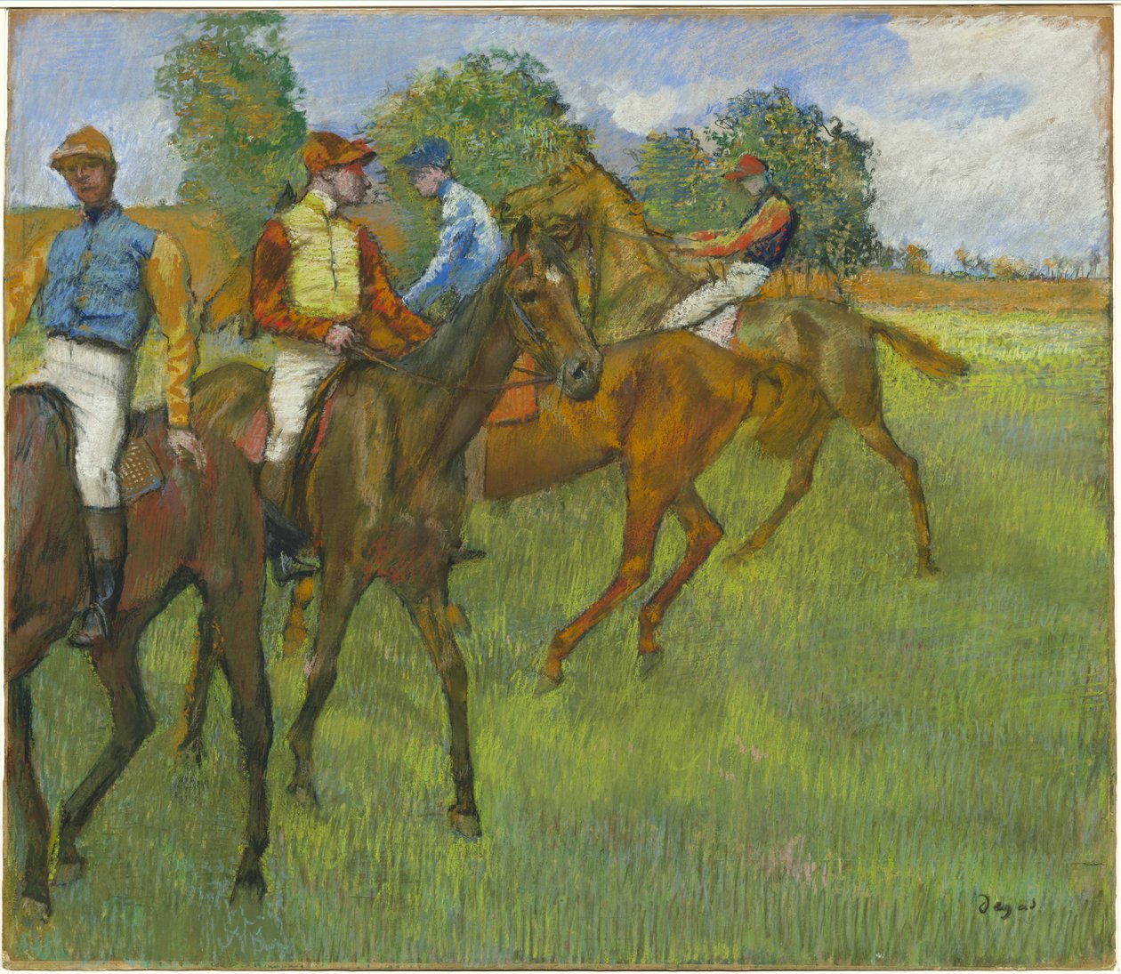 Før løpet, ca. 1887-89 (pastell på papir) av Edgar Degas