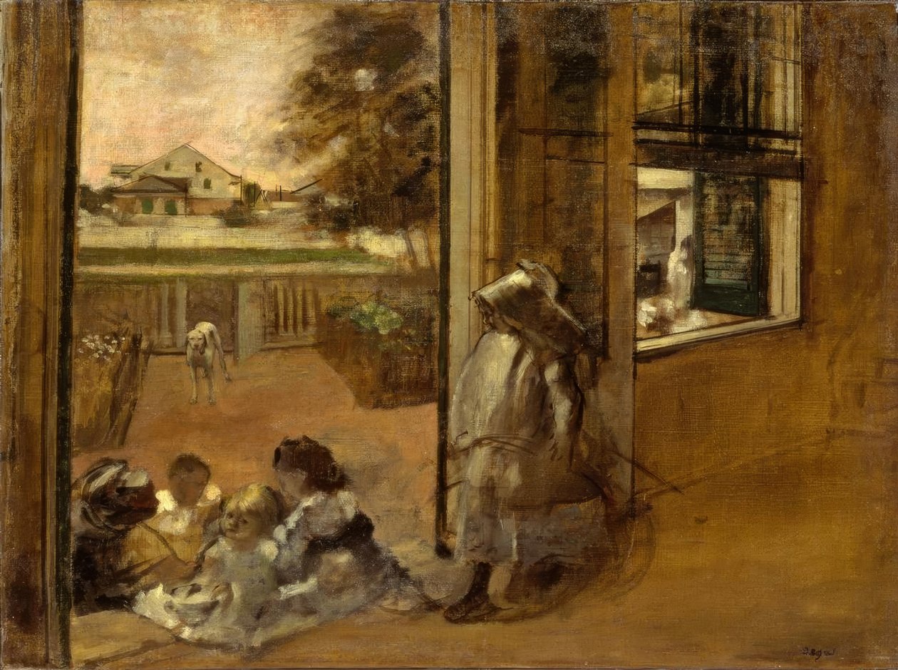 Gårdsplassen til et hus (New Orleans) av Edgar Degas