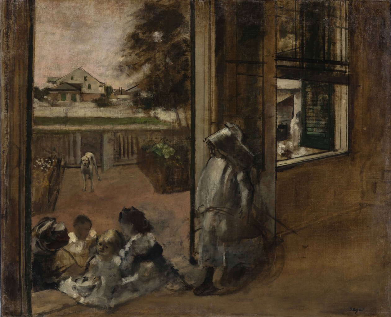 Gårdsplassen til et hus i New Orleans, 1872-1873. av Edgar Degas
