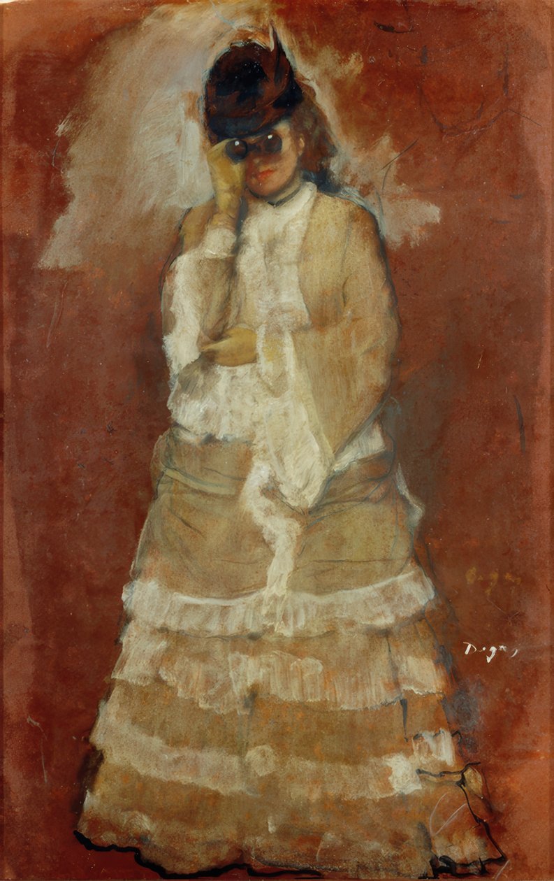 Dame med kikkert av Edgar Degas