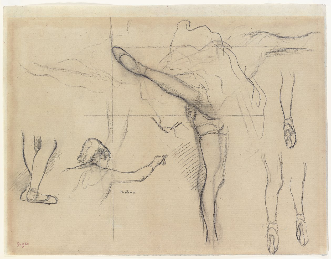 Danser - seks skisser av Edgar Degas