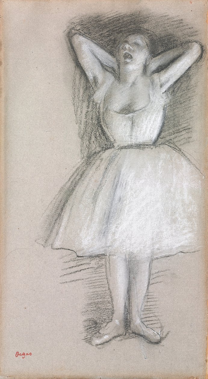 Danser, armene hevet bak hodet; Danser, armene hevet og ført bak hodet, av Edgar Degas
