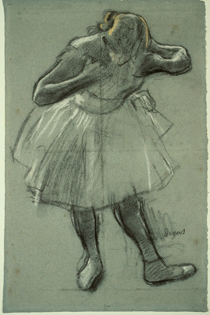 Danser bøyer seg fremover av Edgar Degas