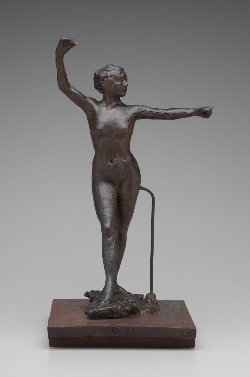 Danser klar til å danse med høyre fot fremover, 1882-95 (voks og blandede medier) av Edgar Degas