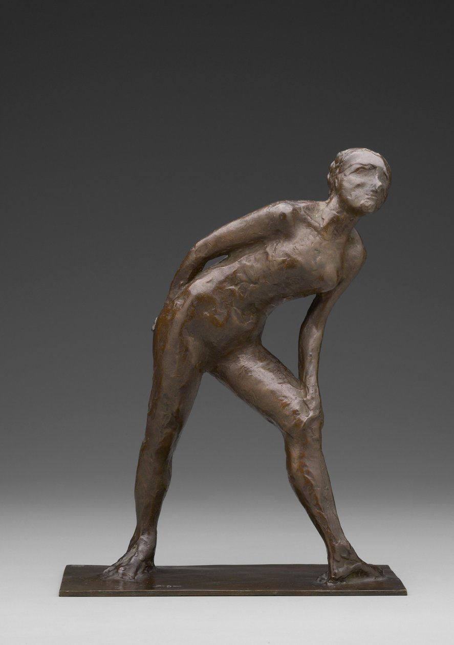 Dancer Rubbing Her Knee, kjent som Dancer in the Role of Harlequin (bronse) av Edgar Degas