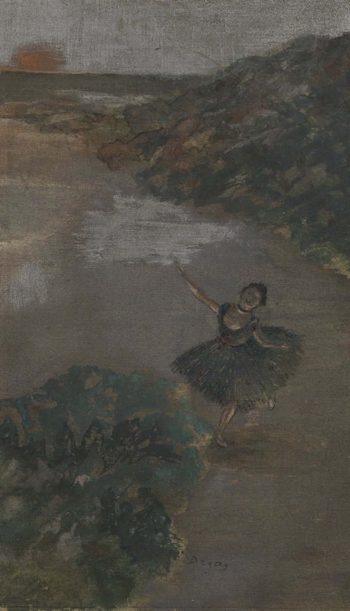Dancer on a Stage, ca. 1879 (gouache på silke) av Edgar Degas